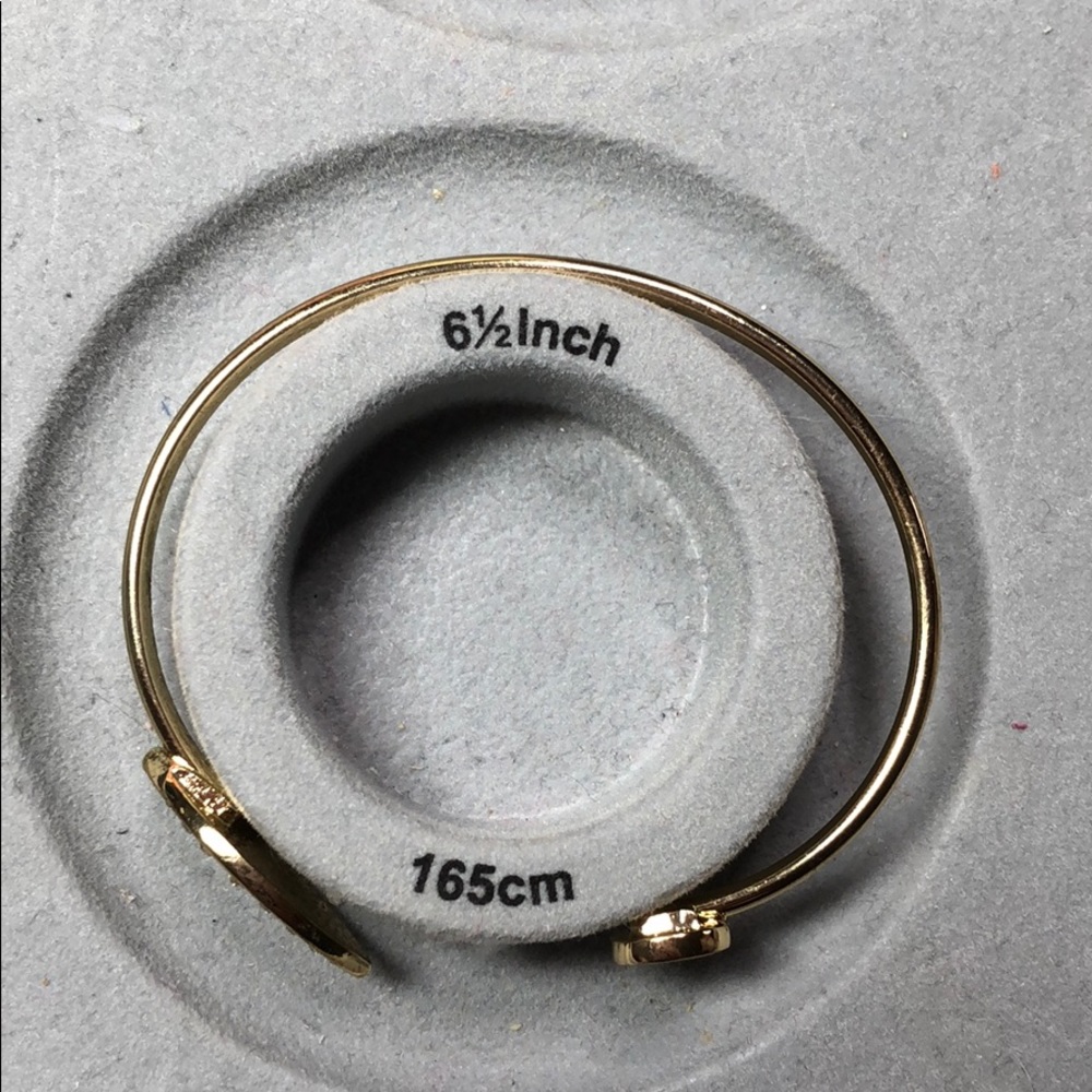 🧿 Gold Crystal Evil Eye Bangle Cuff Bracelet - Picture 7 of 7